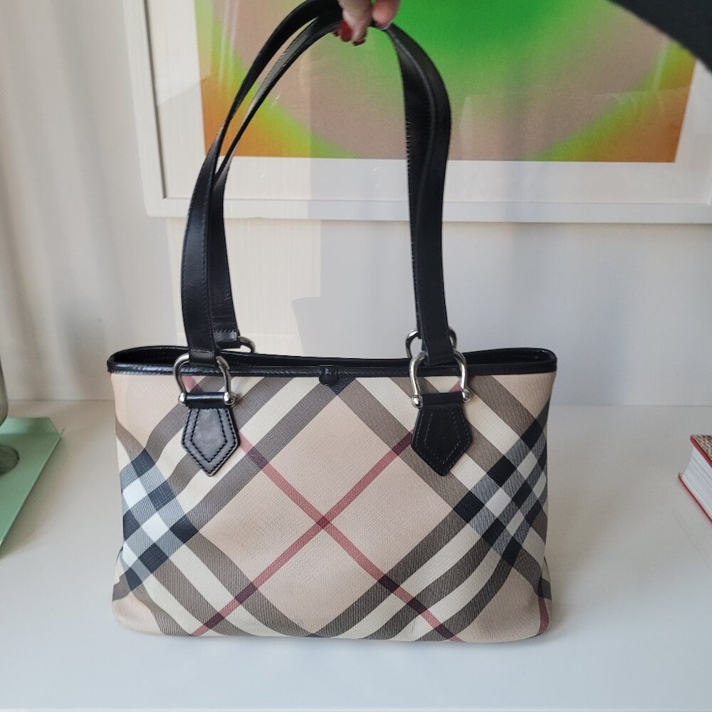 BURBERRY Black Nova Check Regent Tote